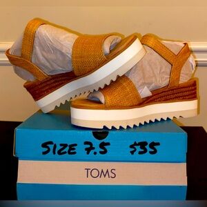 TOMS Brown Platform Sandals